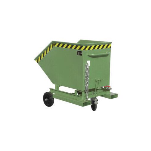 Späne-Kippwagen,HxLxB 1090x1320x900mm,0,4m³,Tragl. 300kg,RAL6011,Rollen