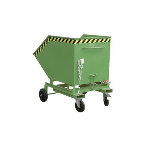 Späne-Kippwagen,HxLxB 1220x1395x1070mm,0,6m³,Tragl. 300kg,RAL6011,Rollen