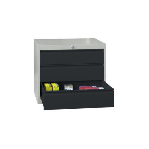 Schubladenschrank, HxBxT 600x715x600mm, RAL7035, Front RAL7016