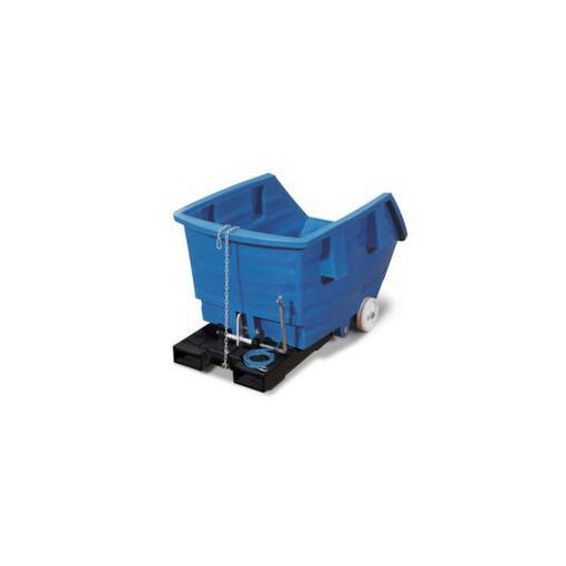 PE-Kippbehälter, HxLxB 1095x1660x1173mm, 1m³, Tragl. 250kg, blau, Rollen