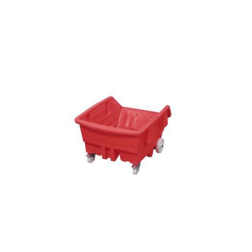 PE-Kippwagen, HxLxB 1095x1586x1173mm, 1m³, Tragl. 250kg, rot, Rollen