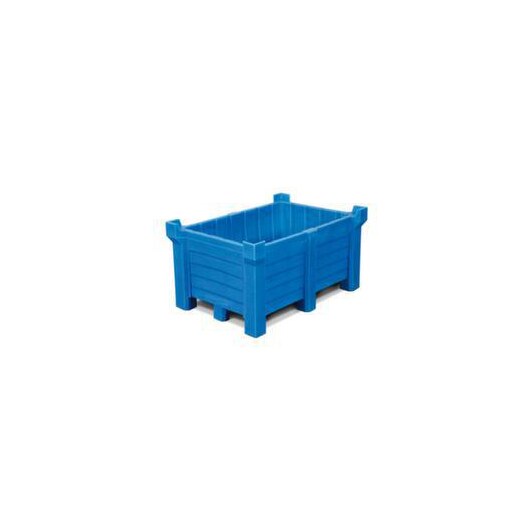 Stapelbehälter, HxLxB 600x800x1000mm, 260l, PE, blau, Wände geschlossen