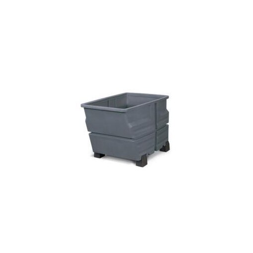 Mehrzweckbehälter,HxLxB 845x1340x1030mm,800l,PE,grau,Wände geschlossen