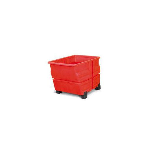 Mehrzweckbehälter,HxLxB 845x1340x1030mm,800l,PE,rot,Wände geschlossen