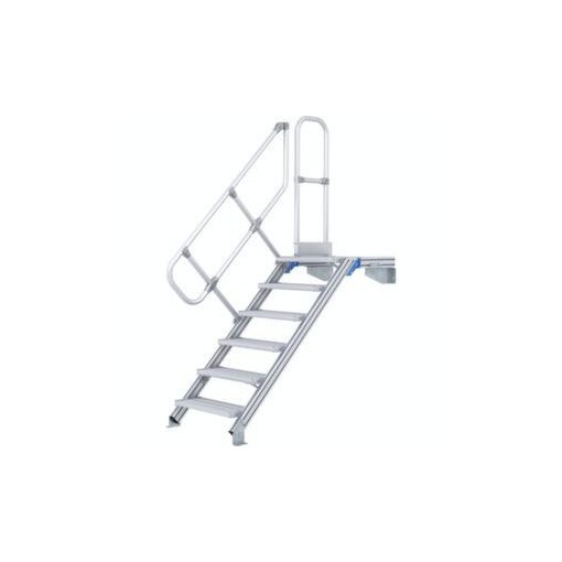 Podesttreppe,Podest H 2,82m,13 Stufen,Stufen B 600mm,45° Neigung,Alu