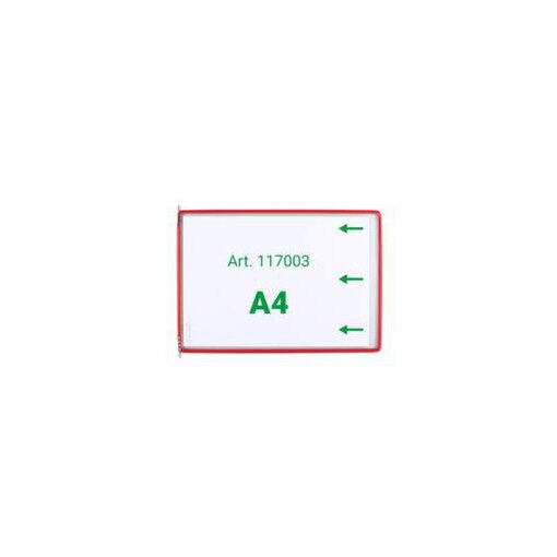 Sichttafel,DIN A4,quer,rot,z. Einstecken,m. Aufsteckreitern,reflexfrei