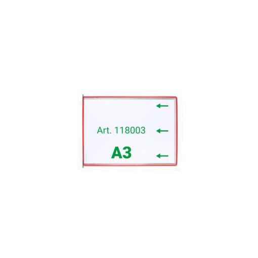 Sichttafel,DIN A4,quer,rot,z. Einstecken,m. Aufsteckreitern,reflexfrei