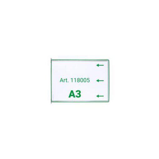 Sichttafel,DIN A4,quer,grün,z. Einstecken,m. Aufsteckreitern,reflexfrei