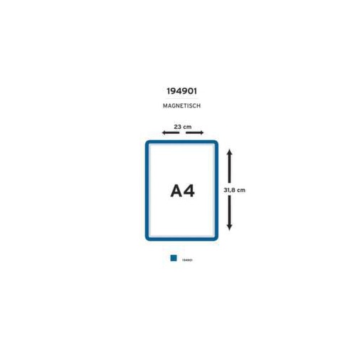 Inforahmen, DIN A4, blau, Rücken/Verschluss magnetisch