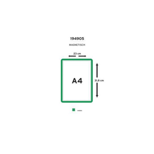 Inforahmen, DIN A4, grün, Rücken/Verschluss magnetisch