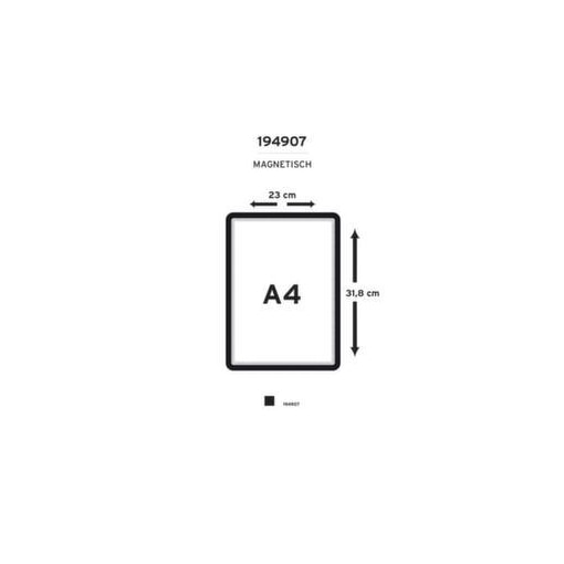 Inforahmen, DIN A4, schwarz, Rücken/Verschluss magnetisch