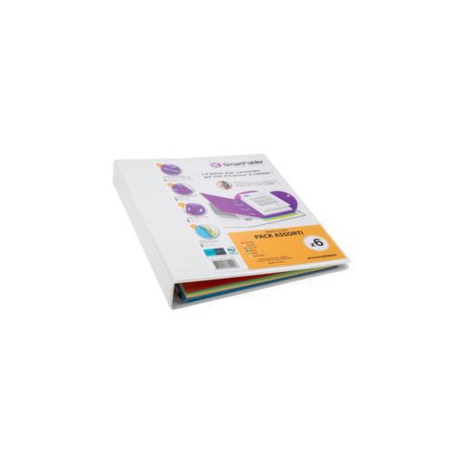 Ringbuch-Set, 1 Ringbuch, 6 Mappen, DIN A4, Karton, farblich sortiert