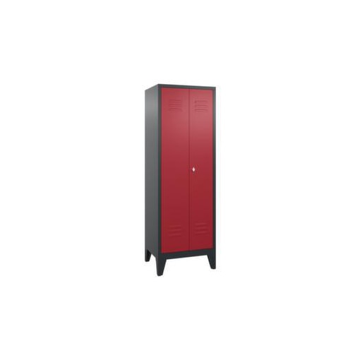 Abteilschrank,HxBxT 1850x610x500mm,2 Abt.,Korpus RAL7021,Front RAL3003