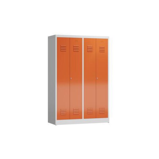 Garderobenschrank, HxBxT 1800x1185x500mm, 4 Abt., Drehriegel, 2 Abt./Tür