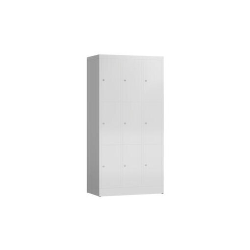 Schließfachschrank, HxBxT 1800x870x500mm, 3x3 Fächer, Zyl.-Schl.