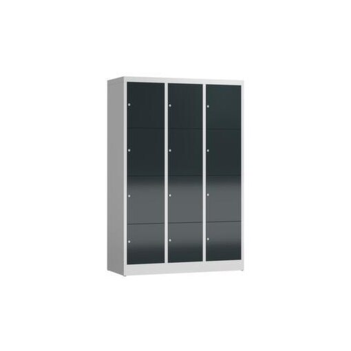 Schließfachschrank, HxBxT 1800x1185x500mm, 3x4 Fächer, Zyl.-Schl.