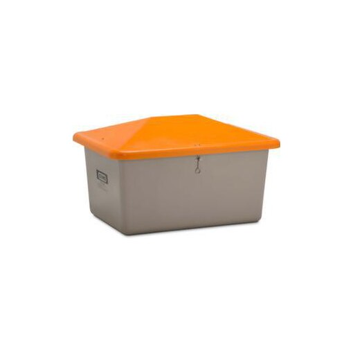 Streugutbehälter, 1100l, HxLxB 1010x1630x1210mm, GFK, grau, Deckel orange