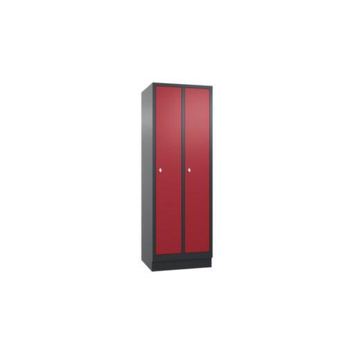 Abteilschrank,HxBxT 1800x610x500mm,2 Abt.,Korpus RAL7021,Front RAL3003