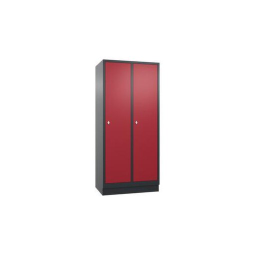 Abteilschrank,HxBxT 1800x810x500mm,2 Abt.,Korpus RAL7021,Front RAL3003