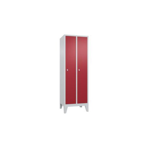 Abteilschrank,HxBxT 1850x610x500mm,2 Abt.,Korpus RAL7035,Front RAL3003