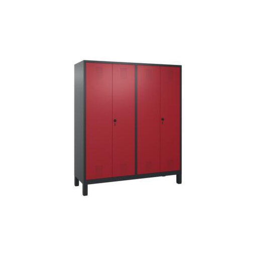 Garderobenschrank,HxBxT 1850x1590x500mm,Korpus RAL7021,Front RAL3003