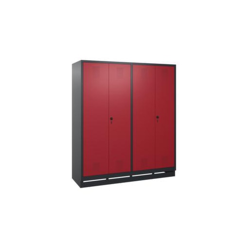 Garderobenschrank,HxBxT 1800x1590x500mm,Korpus RAL7021,Front RAL3003