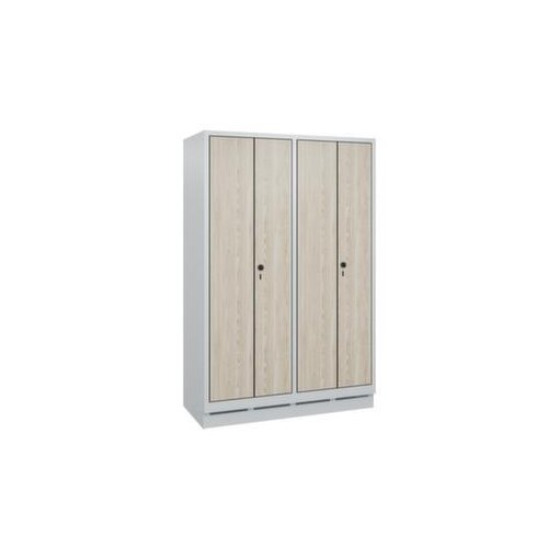 Garderobenschrank,HxBxT 1800x1190x500mm,Korpus RAL7035,Front Sen-Esche