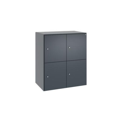 Schließfachschrank,HxBxT 950x800x525mm,2x2 Fächer,Zylinderschloss