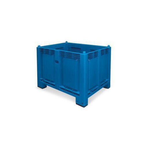 Großbehälter, HxLxB 850x800x1200mm, 550l, PP, blau, Wände geschlossen