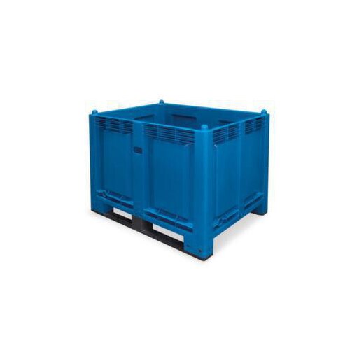 Großbehälter, HxLxB 850x800x1200mm, 550l, PP, blau, Wände geschlossen