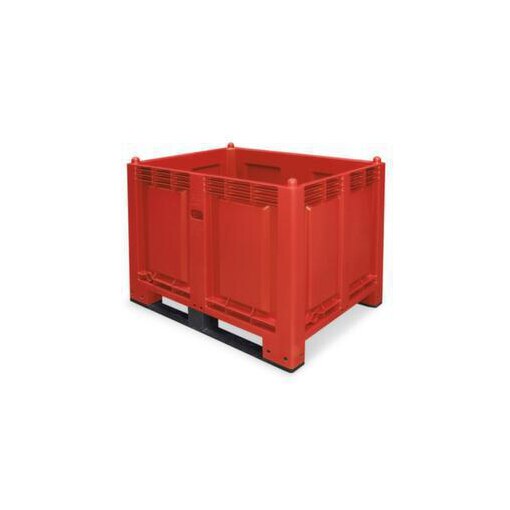 Großbehälter, HxLxB 850x800x1200mm, 550l, PP, rot, Wände geschlossen