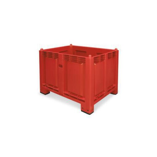 Großbehälter, HxLxB 850x800x1200mm, 550l, PP, rot, Wände geschlossen