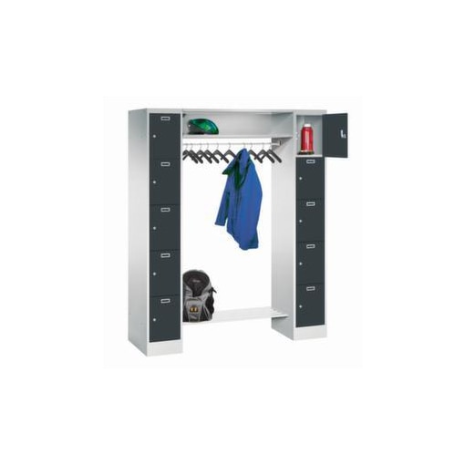 Personal-Garderobe, HxBxT 1950x1500x500mm, 2x5 Fächer, Abteil B 300mm