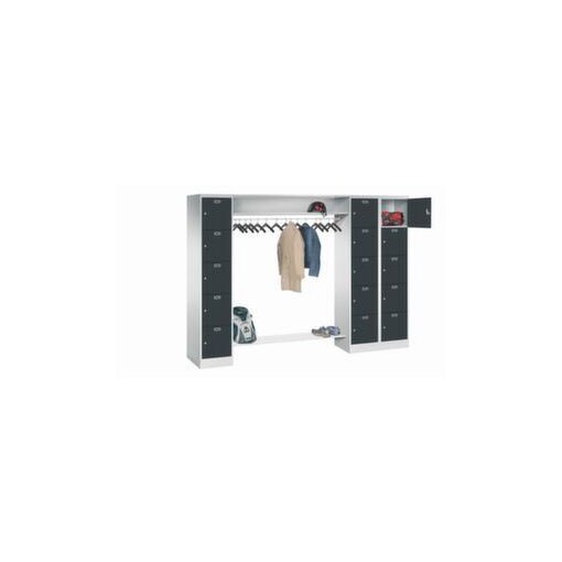 Personal-Garderobe, HxBxT 1950x2550x500mm, 3x5 Fächer, Abteil B 400mm