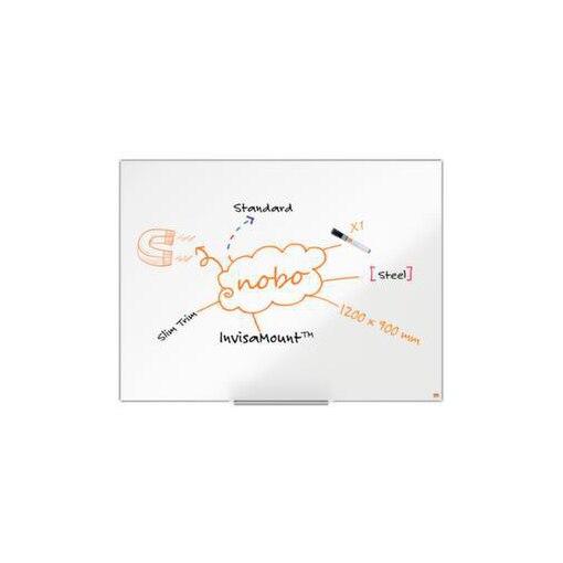 Whiteboard, HxBxT 900x1200x91mm, quer, magnethaftend, Stahl, Ablageleiste