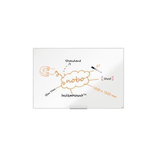 Whiteboard,HxBxT 1200x1800x91mm,quer,magnethaftend,Stahl,Ablageleiste