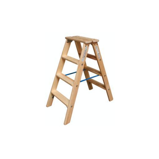 Stufen-Doppelleiter,beidseitig,2x4 Stufen,Stand H 0,45m,Holm L 0,95m,Holz