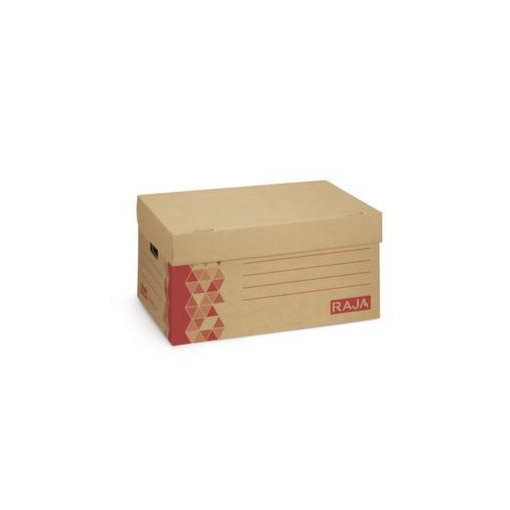 Klappdeckelkarton, braun/rot, LxBxH innen 526x350x256mm, Tragl. 30kg