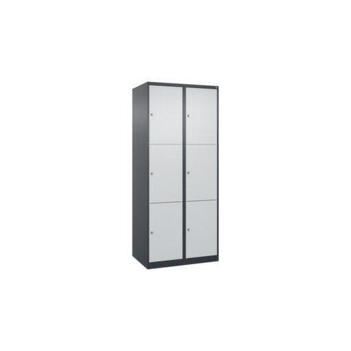 Schließfachschrank, HxBxT 1850x800x500mm, 2x3 Fächer, Zyl.-Schl.