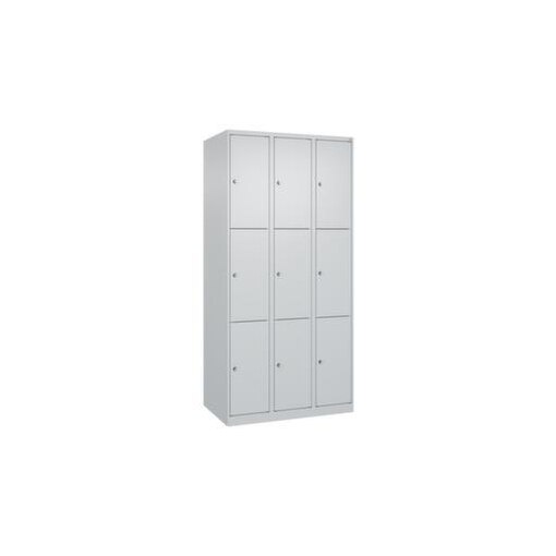 Schließfachschrank, HxBxT 1850x900x500mm, 3x3 Fächer, Zyl.-Schl.