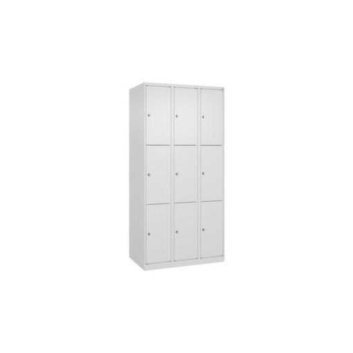 Schließfachschrank, HxBxT 1850x900x500mm, 3x3 Fächer, Zyl.-Schl.