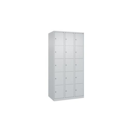 Schließfachschrank, HxBxT 1850x900x500mm, 3x5 Fächer, Zyl.-Schl.