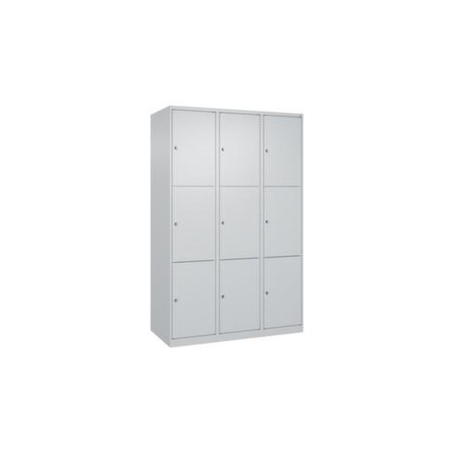 Schließfachschrank, HxBxT 1850x1200x500mm, 3x3 Fächer, Zyl.-Schl.