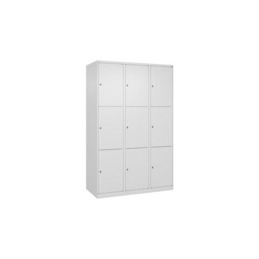 Schließfachschrank, HxBxT 1850x1200x500mm, 3x3 Fächer, Zyl.-Schl.