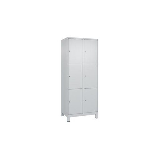 Schließfachschrank, HxBxT 1950x800x500mm, 2x3 Fächer, Zyl.-Schl., Füße