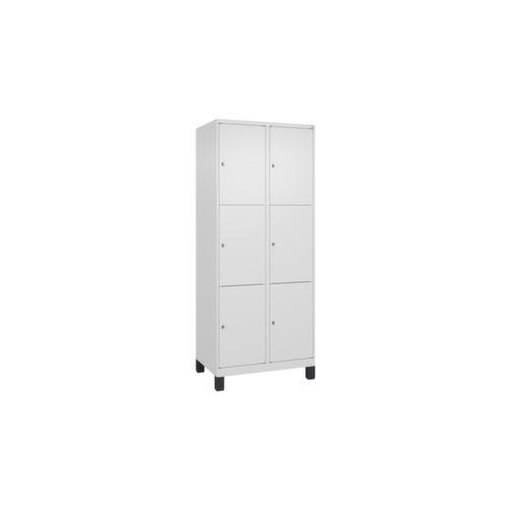 Schließfachschrank, HxBxT 1950x800x500mm, 2x3 Fächer, Zyl.-Schl., Füße