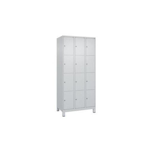 Schließfachschrank, HxBxT 1950x900x500mm, 3x4 Fächer, Zyl.-Schl., Füße