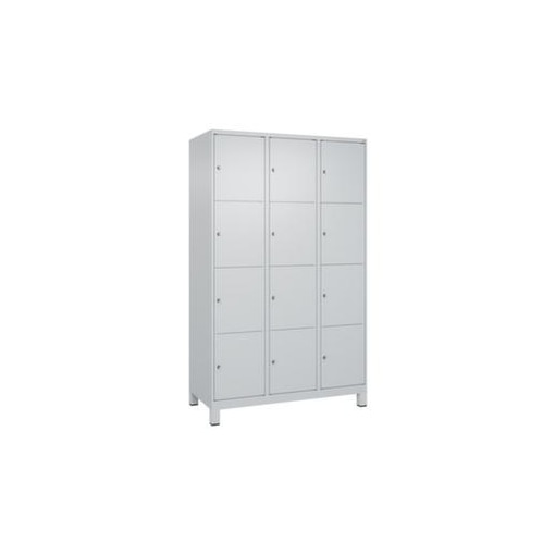 Schließfachschrank, HxBxT 1950x1200x500mm, 3x4 Fächer, Zyl.-Schl., Füße