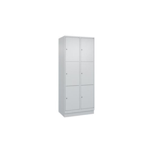 Schließfachschrank, HxBxT 1950x800x500mm, 2x3 Fächer, Zyl.-Schl., Sockel