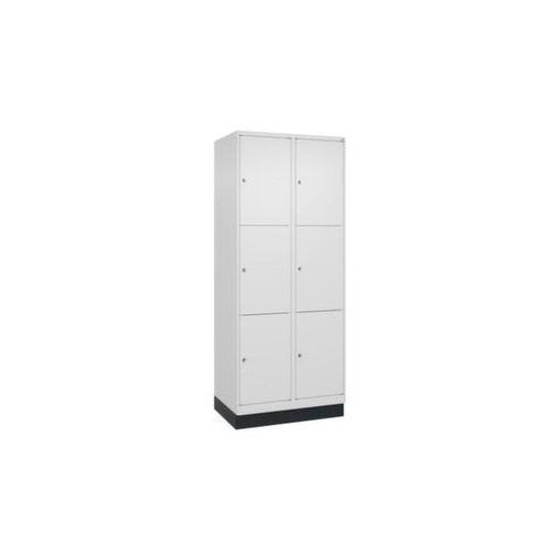 Schließfachschrank, HxBxT 1950x800x500mm, 2x3 Fächer, Zyl.-Schl., Sockel